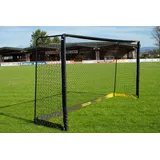 Netsportique Fußballtor aus Stahl - Verschiedene Größe - Schwarz - Bodenverankerung und Transporttasche inkl. - Schwarz