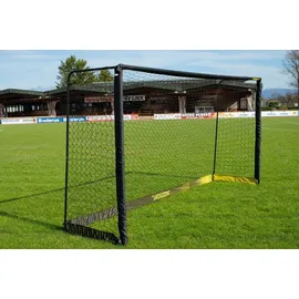 Netsportique Fußballtor aus Stahl - Verschiedene Größe - Schwarz - Bodenverankerung und Transporttasche inkl. - Schwarz