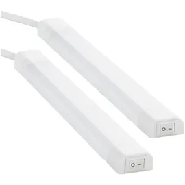 sebson LED Unterbauleuchte Küche 30cm - 2er Set, Neutralweiß, Lichtleiste Stecker & Schalter 230V, Indirekte Beleuchtung, Schranklicht 24x13x300mm
