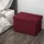 Intirilife Faltbare Sitzbank 49x30x30 cm in KIRSCH ROT - Sitzwürfel mit Stauraum aus Stoff mit Mulden