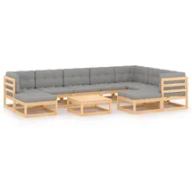 vidaXL Garten-Lounge-Set 10-tlg. natur/grau 3076809