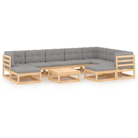 vidaXL Garten-Lounge-Set 10-tlg. natur/grau 3076809