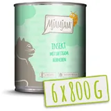 MjAMjAM - Premium Nassfutter für Katzen - Insekt mit saftigem Hühnchen, 6er Pack (6 x 800 g), getreidefrei mit Insektenprotein