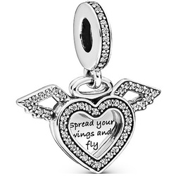 Pandora Charm Moments Herz und Engelsflügel 798485C01 - silber