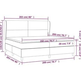 vidaXL Boxspringbett 200 x 200 cm Schwarz