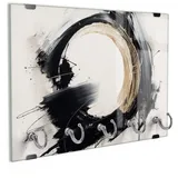 DEQORI Schlüsselbrett 'Spirale der Stille', (1 St), Schlüsselhalter Schlüssel Haken Schlüsselboard modern Schlüsselleiste schwarz|weiß