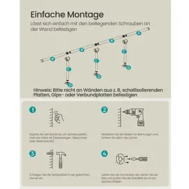 Songmics Wandgarderobe weiß Metall 170,0 x 7,0 cm