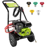 ISINEVER Benzin Hochdruckreiniger 3500 PSI (240 bar) | 7,0 PS 4-Takt Motor | 2,6 GPM 10 L/min Benzindruckreiniger Terrassenreinger | 8m Hochdruckschlauch mit 5 Düsen für Auto Terrasse Fassade Einfahrt