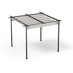 Blumfeldt Pantheon Robust Pergola 3x3m wetterbeständig Stahl pulverbeschichtet Beige