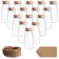 Belle Vous Mini Glasflaschen mit Korken, Etiketten und Schnur