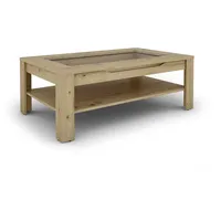 ByLIVING Couchtisch Ralph/moderner Sofatisch mit Glaseinlage und großzügiger Schublade