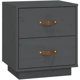 vidaXL Nachtschrank Grau 40 x 34 x 45 cm Massivholz Kiefer