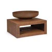 BIZZOTTO Feuerschale Efesto aus hitzebeständigem Stahl, modernes Design, rostbraun, 70 cm Durchmesser