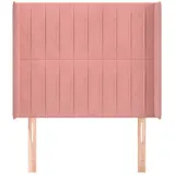 vidaXL Kopfteil mit Ohren Rosa 93x16x118/128 cm Samt