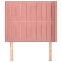 vidaXL Kopfteil mit Ohren Rosa 93x16x118/128 cm Samt