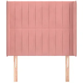 vidaXL Kopfteil mit Ohren Rosa 93x16x118/128 cm Samt