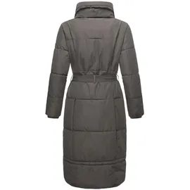 Navahoo Damen Wintermantel Warmer Steppmantel extralang mit Gürtel Mirenaa Anthracite Gr. L - L
