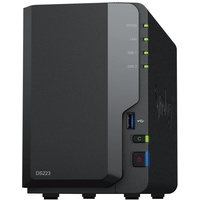 Synology DS223 2-Bay Diskstation NAS (Realtek RTD1619B Quad-Core 2GB Ram 1xRJ-45 1GbE LAN-Port) 6TB Bundle mit 2 x 3TB Seagate IronWolf NAS HDDs