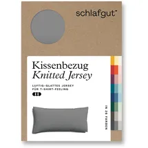 schlafgut Kissenbezug Knitted Jersey 40 x 80 cm Grau