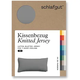schlafgut Kissenbezug Knitted Jersey 40 x 80 cm Grau