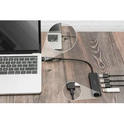 DIGITUS USB 3.0 Hub 4-Port, Slim Line
