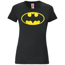 LOGOSHIRT T-Shirt "Batman", Damen, Gr. XS, schwarz (schwarz, gelb), 100% Baumwolle, bedruckt, mehrfarbig, normal, Rundhals, Shirts T-Shirt, mit coolem Superhelden-Print