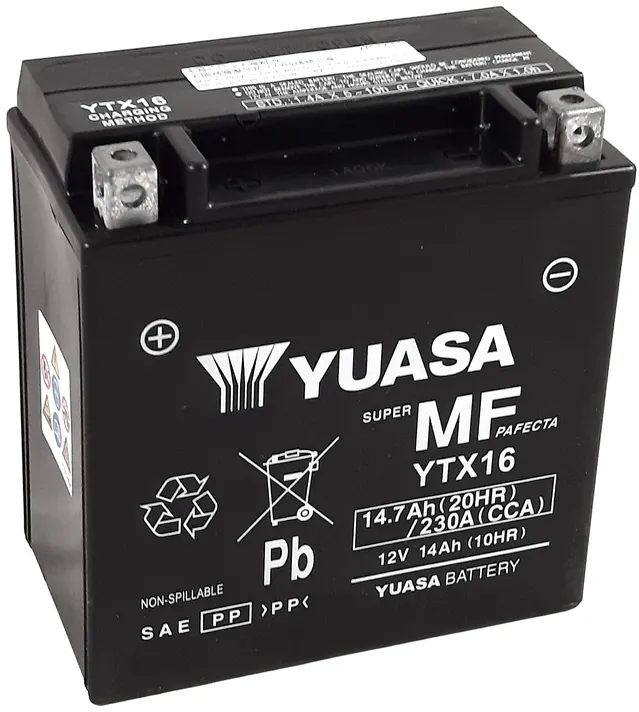 YUASA YUASA onderhoudsvrije YUASA batterij fabriek-YTX16 FA Onderhoudsvrije accu