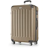 MERISH Reisekoffer Koffer Kofferset Trolleys Zwillingsrollen 3tlg. Hartschale in 9 Farben (Champagner, XL)