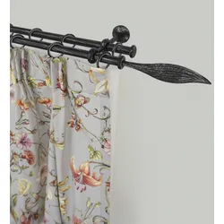 Gardinenstange GARESA "ESPERANCA", schwarz, L:320cm Ø:16mm, Metall, Gardinenstangen, rustikale Vorhanggarnitur, verlängerbar, Eisen, mit Ringe