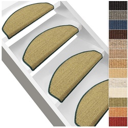 Stufenmatte Pure Nature, Erhältlich in 4 Farben & 4 Größen, Treppenschutz, casa pura, Halbrund, Höhe: 8 mm grün Halbrund – 19 cm x 56 cm x 8 mm