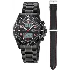 Master Time MTGA-10921-22M Herrenuhr Funk Super Power Schwarz mit Wechselband