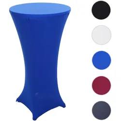 Set Stehtisch + Stehtischhusse HWC-J30, Bistrotisch Tischhusse, klappbar h√∂henverstellbar √ò 60cm ~ Husse blau