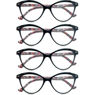 HEEYYOK Lesebrille Damen Blumen/Blumenmuster Katzenauge Lesebrillen +0.75 Bequeme Bunte Leichte Fassung