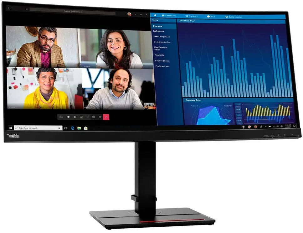 Lenovo Lenovo ThinkVision P34w-20, LED-Monitor, (WQHD, LED-Monitor (3440 x 1440 Pixel px) schwarz