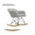 KAWOLA Schaukelsessel Stella Polyester 60 x 90 x 70 cm Grau mit Rollen