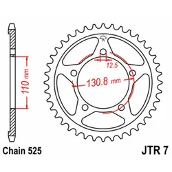 JT SPROCKETS Standard-Stahlkrone 7 - 525