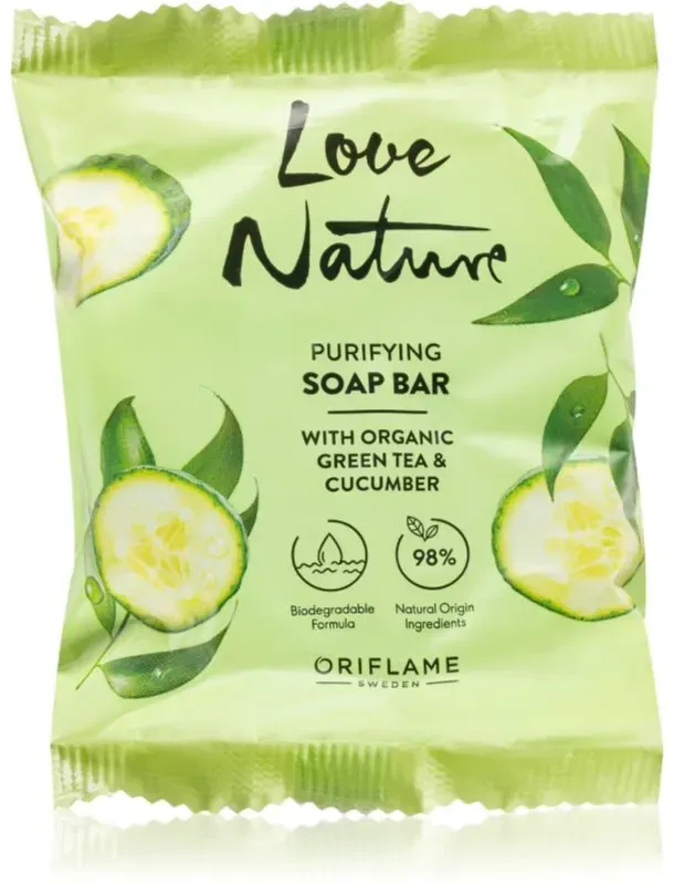 Oriflame Love Nature Green Tea & Cucumber Feinseife mit Milchsäure 75 g