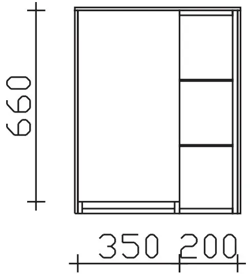 Pelipal Serie 6010 Wandschrank 6010-WSR01, B:570, H:710, T:170mm 6010-WSR01