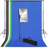 vidaXL Fotostudio-Set mit Hintergrund und Softbox-Leuchte