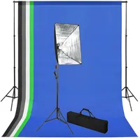 vidaXL Fotostudio-Set mit Hintergrund und Softbox-Leuchte