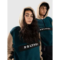 Polypop Fern Cut And Sew Sherpa Hoodie Fleecejacke petrol Gr. S