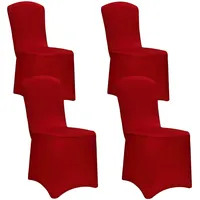 DETEX DETEX® 4er Set Stretch Hussen Rot ÖKO-TEX® Zertifiziert
