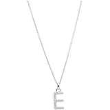 Smart Jewel Kette mit Anhänger SMART JEWEL "Buchstabe E mit Zirkonia Steine, Silber 925", silber, Halsketten, Damen, 45cm, Silber 925 (Sterlingsilber)