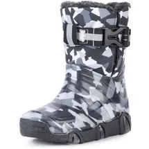 Ladeheid Kinder Mädchen Jungen Schneestiefel mit Muster Winterstiefel Gummistiefel gefüttert LAZT008 (07-grau, 25/26 Eu) - 25/26
