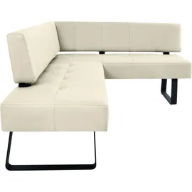 K+W Komfort & Wohnen Eckbank K+W KOMFORT & WOHNEN "Spider II", weiß (bianco 33, schwarz), B:195cm H:88cm T:165cm, Sitzbänke, Eckbank, Sitzsteppung, bequem durch Sandwichbauweise, 2 Stellmaße