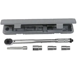PETEX Rangierwagenheber, 2 T, hydraulisch + Drehmomentschlüssel 40-210 Nm, inkl. 3 Stecknüsse 17/19/21 mm, 1 Verlängerung - Set