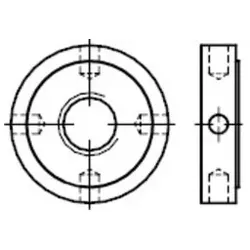 DIN 1816 Kreuzlochmutter, w = ungehärtet, ungeschliffen, 14H M35x1,5 HP