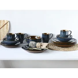 CreaTable Kombiservice Mallorca 16-tlg. blau/braun