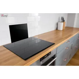 ALLboards Herdabdeckplatte Schneidebrett Glas 1-tlg. 52 x 60 cm Schwarz