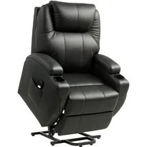 Homcom Fernsehsessel Kunstleder 92 x 109 x 85 cm Schwarz elektrisch mit Fernbedienung